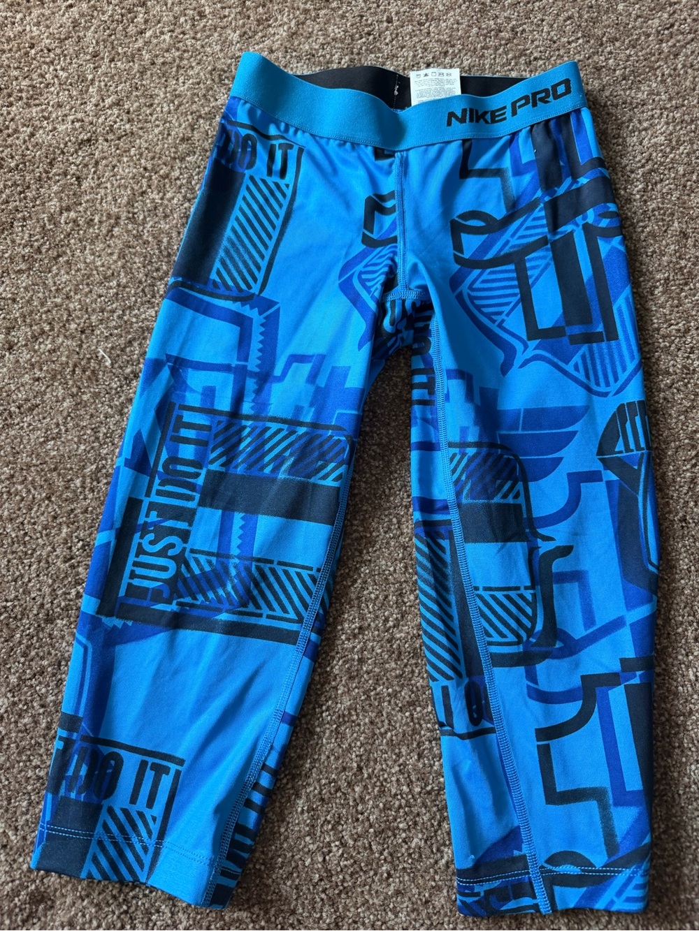 Nike Blue Graphic Youth Performance Leggings